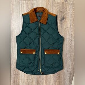 J.Crew quilted excursion vest with corduroy accents